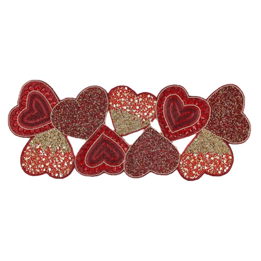 Beaded Hearts Table Runner